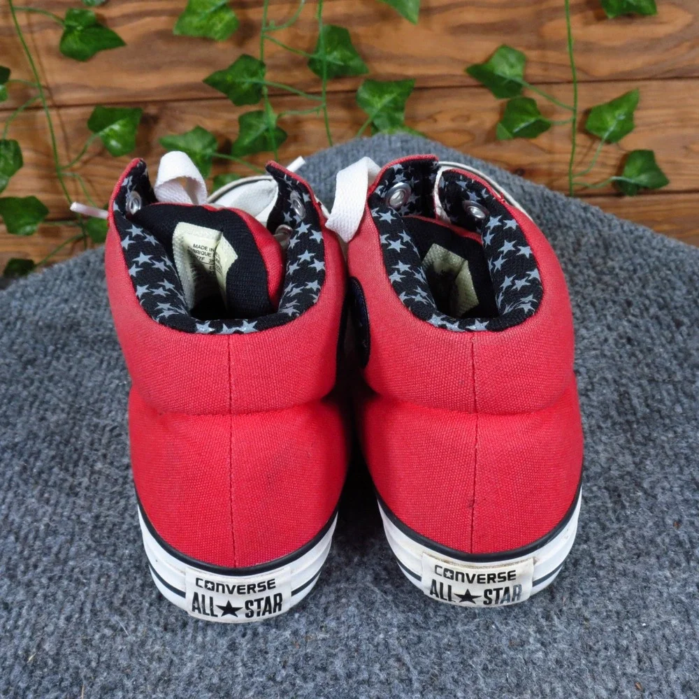 Converse‎ High Street Boys Athletic Shoe Size 2 Casual Red Grey Canvas Sneakers